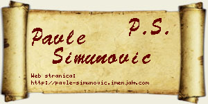 Pavle Simunović vizit kartica